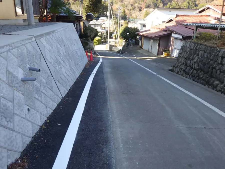 施工実績｜下夏狩入口線道路改良工事（都留市の土木工事）